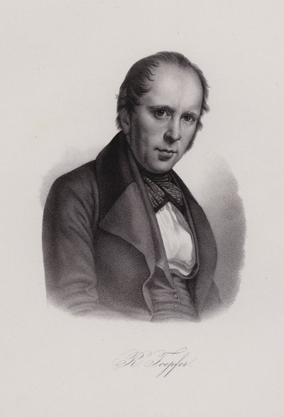 Rodolphe Topffer, schweizisk lärare och konstnär (gravyr) av Swiss School