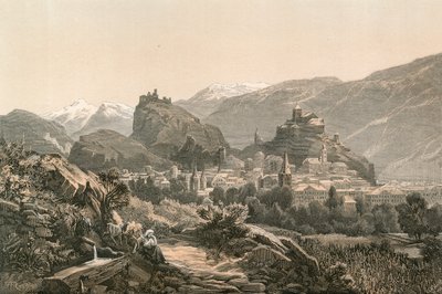 Sion, huvudstad i kantonen Valais av Swiss School