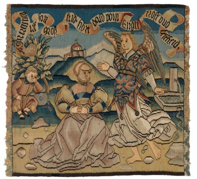Gobelängpanel föreställande Hagar och ängeln av Swiss School