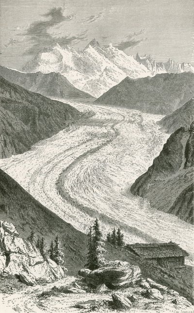 Gornerglaciären och Monte Rosa av Swiss School