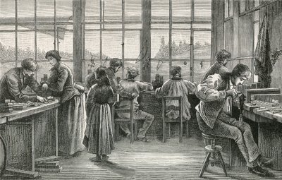 Urmakarverkstad på La Chaux de Fonds av Swiss School