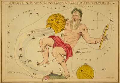Vattumannen, Piscis Australis & Ballon Aerostatique, Illustration från 