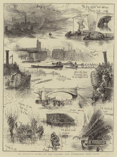 En konstnärs anteckningar vid Oxford och Cambridge Boat Race av Sydney Prior Hall