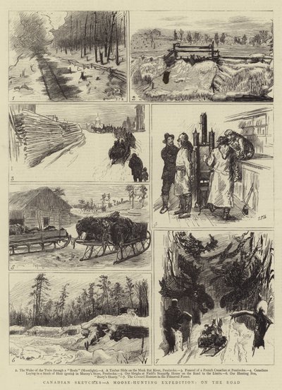 Canadian Sketches, en älgjaktsexpedition, på vägen av Sydney Prior Hall