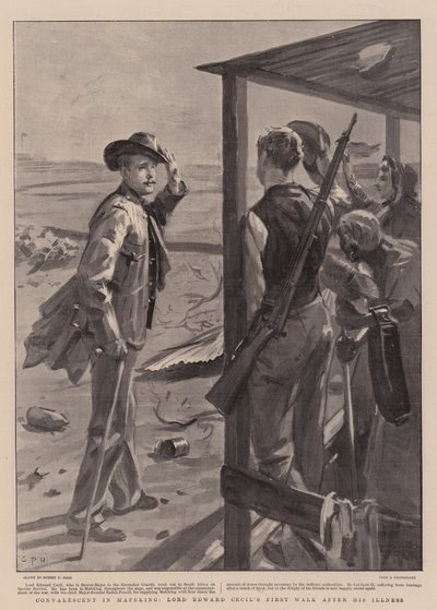 Konvalescent i Mafeking, Lord Edward Cecils första promenad efter sin sjukdom av Sydney Prior Hall