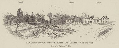 Hawarden Church och Hostel and Library of St Deiniol av Sydney Prior Hall