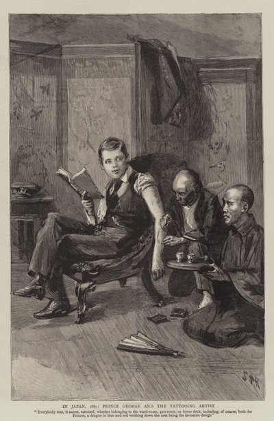 I Japan, 1881, Prins George och tatueraren av Sydney Prior Hall