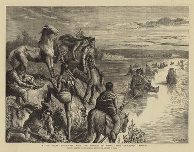 I den stora nordväst med markisen av Lorne, XVIII, Blackfoot Crossing av Sydney Prior Hall