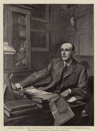 Lord Hopetoun, förste generalguvernör för det australiensiska samväldet av Sydney Prior Hall
