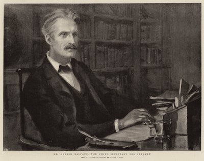 Herr Gerald Balfour, chefssekreterare för Irland av Sydney Prior Hall