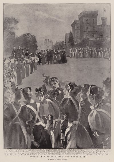 Sjuksköterskor på Windsor Castle, mars förflutna av Sydney Prior Hall