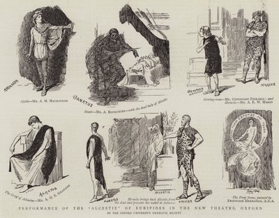 Föreställning av Alcestis från Euripides i New Theatre, Oxford av Sydney Prior Hall