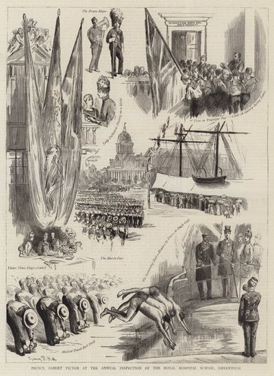 Prins Albert Victor vid den årliga inspektionen av Royal Hospital School, Greenwich av Sydney Prior Hall