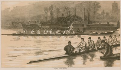 Reminiscenser av en Oxford och Cambridge Boat Race: At the Start-Peeling av Sydney Prior Hall