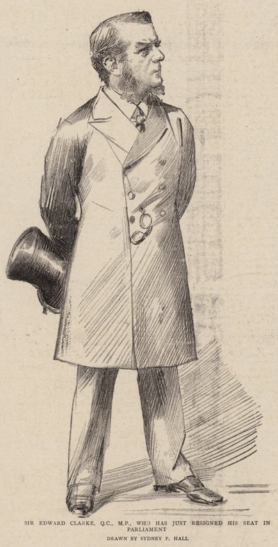 Sir Edward Clarke, QC, MP, som just har avgått från sin plats i parlamentet av Sydney Prior Hall