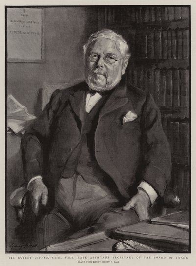 Sir Robert Giffen, KCB, FRS, senare biträdande sekreterare vid handelsstyrelsen av Sydney Prior Hall