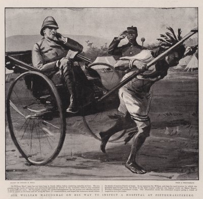 Sir William Maccormac på väg att inspektera ett sjukhus i Pietermaritzburg av Sydney Prior Hall