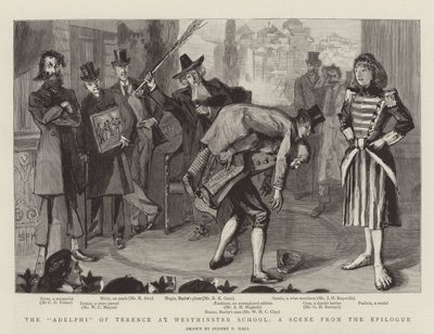 The Adelphi of Terence på Westminster School, en scen från epilogen av Sydney Prior Hall