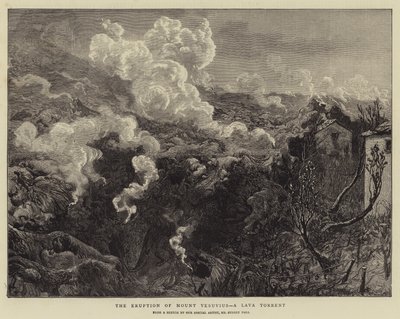 Utbrottet av Vesuvius, en lavatorrent av Sydney Prior Hall