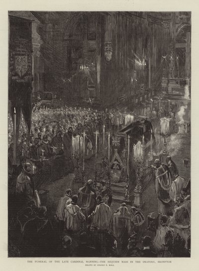 Den sene kardinal Mannings begravning, Requiem-mässan i oratoriet, Brompton av Sydney Prior Hall