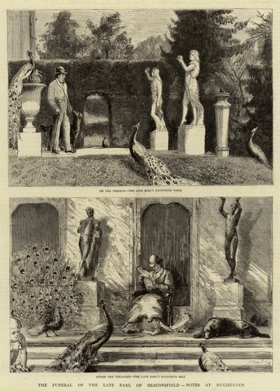 Begravningen av den avlidne earlen av Beaconsfield, anteckningar i Hughenden av Sydney Prior Hall
