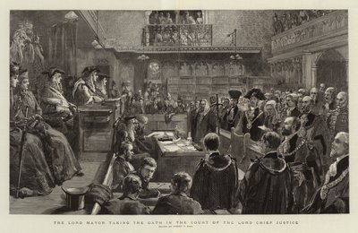 Överborgmästaren avlägger ed i Lord Chief Justices domstol av Sydney Prior Hall