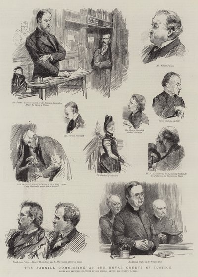 Parnell-kommissionen vid Royal Courts of Justice av Sydney Prior Hall