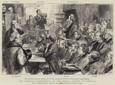 Parnell-kommissionen vid Royal Courts of Justice av Sydney Prior Hall
