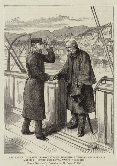 Prinsen av Wales i Norge, Mr Gladstone besöker Prinsen i Molde ombord på Royal Yacht Osborne av Sydney Prior Hall