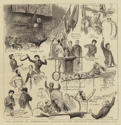 Bröllopet av kommissarie Railton från Frälsningsarmén i Exeter Hall av Sydney Prior Hall