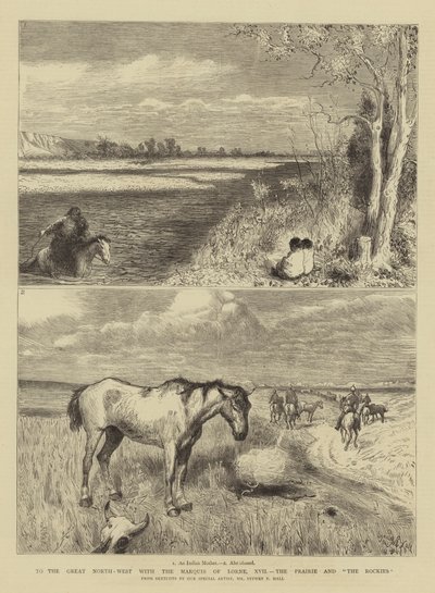Till nordväst med markisen av Lorne, XVII, Prärie och Klippiga bergen av Sydney Prior Hall