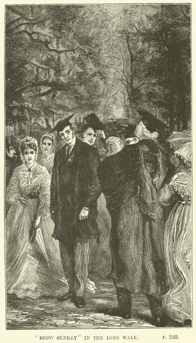 Illustration för Tom Brown i Oxford av Thomas Hughes av Sydney Prior after Hall