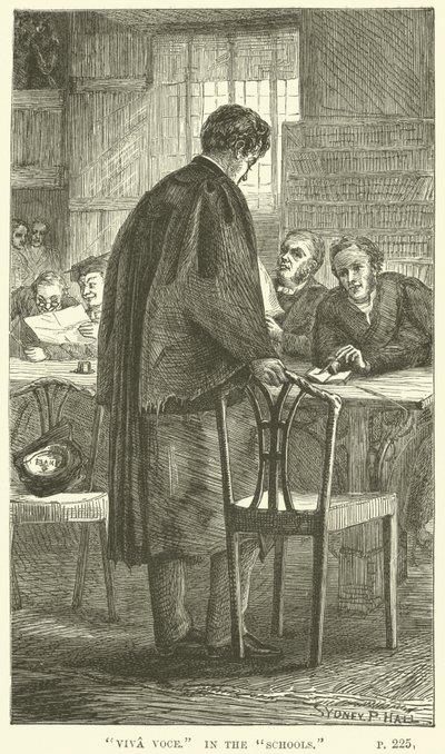 Illustration för Tom Brown i Oxford av Thomas Hughes av Sydney Prior after Hall