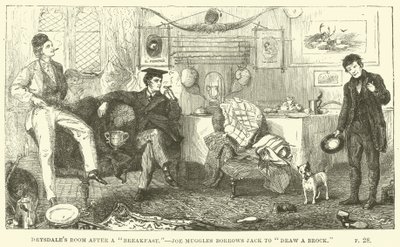 Illustration för Tom Brown i Oxford av Thomas Hughes av Sydney Prior after Hall