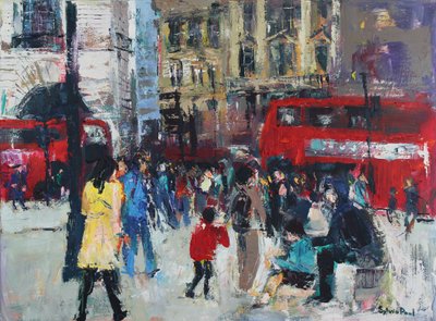London People, 2024 (akryl) av Sylvia Paul