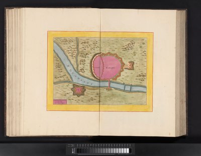 Utsikt över Cádiz udde Gades Ab Occiduis Insulae Partibus (titel på objekt) av Symon Novelanus (possibly)