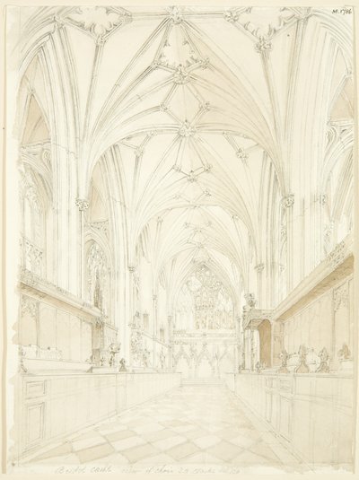 Kör av Bristol Cathedral ser österut av T.H. Clarke
