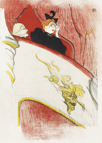 Balkong med en förgylld grotesk mask (1894) av TOULOUSE LAUTREC