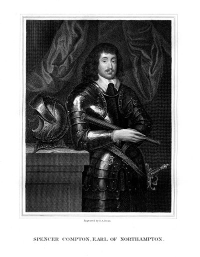 Spencer Compton, 2nd Earl of Northampton, royalistsoldat, 1827 av T. A. Dean