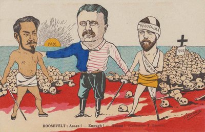 Roosevelt: Assez! - Tillräckligt! - Genug! En karikatyr om fördraget i Portsmouth, 1905. av T. Bianco