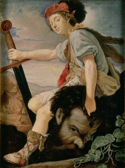 David med Goliats huvud av T. Flatman