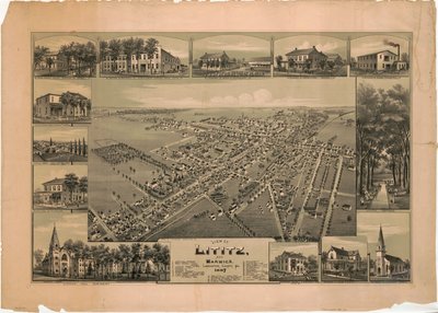 Utsikt över Lititz och Warwick, Lancaster County, PA: 1887 av T. M. Fowler