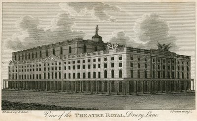 Utsikt över Theatre Royal, Drury Lane, London av T. Prattent