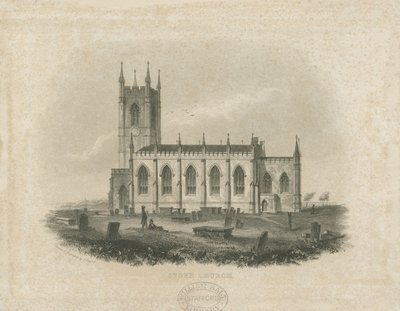 Stoke-upon-Trent Church [Ny]: stålgravyr (vinjett och [?mitten av 1800-talet] (tryck) av T Taylor