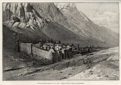 Klostret St. Catherine, Egypten. Taylors gravyr för att illustrera berättelsen "" Voyage dans l