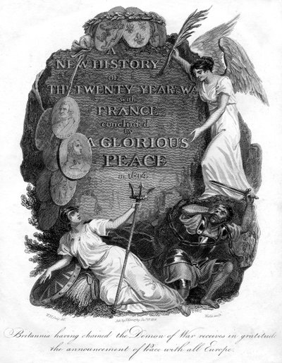 Britannia hade kedjat in krigets demon, 1816. av T. Wallis
