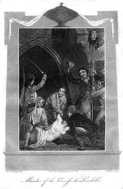 Mordet på prinsessan de Lamballe, 1816. av T. Wallis