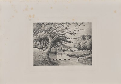 Blick mot Old Bridge of Partick från Stepping-Stones av T. and R. Annan and Sons