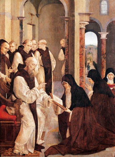 St Hieronymus, St Paula och St Eustochia, av Frey Carlos (aktiv 1517-1535) av Taborda Vlame Frey Carlos