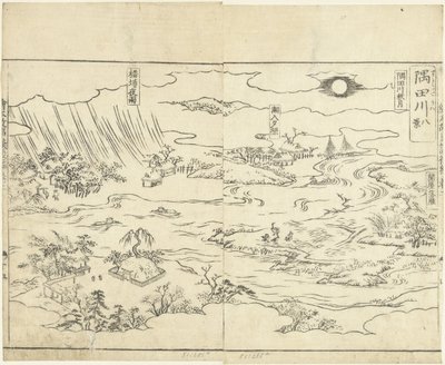 Åtta vyer över floden Sumida Sumidagawa hakkei (titel på objekt) Ehon kojidan (serietitel på objekt) av Tachibana Morikuni